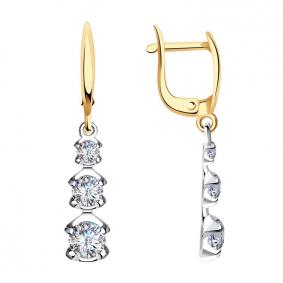 Золотые серьги Александра кл3562а-62сбк с Swarovski кл3562а-62сбк фото