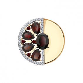 Золотая подвеска Александра кл3568б-2ск с фианитом и гранатом кл3568б-2ск фото