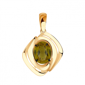 Золотая подвеска Александра с ситаллом цвета Султанит кл3577б-48ск кл3577б-48ск фото