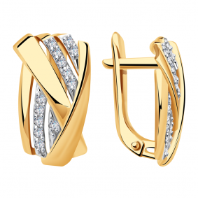 Золотые серьги Александра кл3582аск с фианитом кл3582аск фото