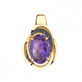 Золотая подвеска Александра кл3584б-9ск-си с фианитом и александритом кл3584б-9ск-си фото