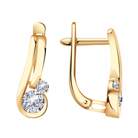 Золотые серьги Александра кл3591а-62ск с Swarovski кл3591а-62ск фото