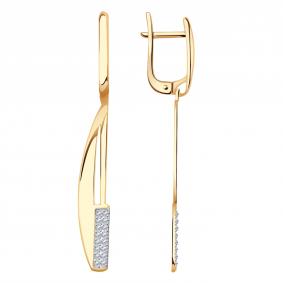 Золотые серьги Александра кл3592аск с фианитом кл3592аск фото