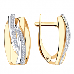 Золотые серьги Александра кл3597аск с фианитом кл3597аск фото