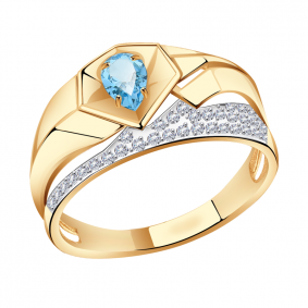 Золотое кольцо Александра кл3600-78ск с топазом и фианитом кл3600-78ск фото