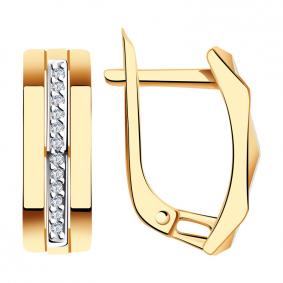 Золотые серьги Александра кл3612аск с фианитом кл3612аск фото