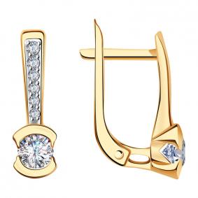 Золотые серьги Александра кл3613а-62ск с Swarovski кл3613а-62ск фото