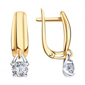 Золотые серьги Александра кл3614а-62сбк с Swarovski кл3614а-62сбк фото