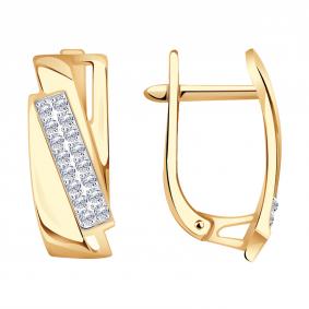 Золотые серьги Александра кл3617аск с фианитом кл3617аск фото