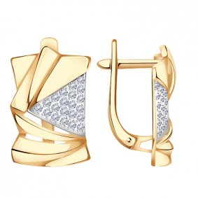 Золотые серьги Александра кл3618аск с фианитом кл3618аск фото