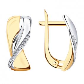 Золотые серьги Александра кл3622асбк с фианитом кл3622асбк фото