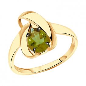 Золотое кольцо Александра кл3636-48ск с султанитом кл3636-48ск фото