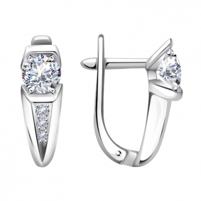 Серьги из белого золота Александра кл3663а-62сб с Swarovski кл3663а-62сб фото