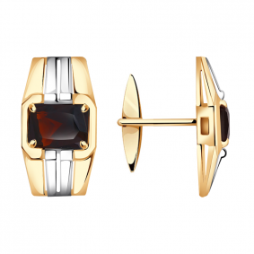 Золотые запонки Александра кл3666в-2сбк с гранатом кл3666в-2сбк фото