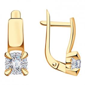 Золотые серьги Александра кл3687а-62ск с Swarovski кл3687а-62ск фото