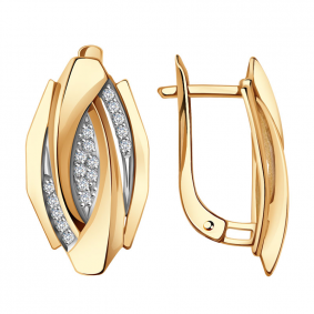 Золотые серьги Александра кл3689аск с фианитом кл3689аск фото