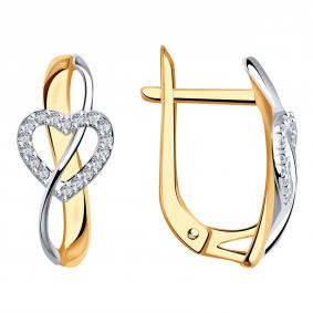 Золотые серьги Александра кл3692асбк с фианитом кл3692асбк фото