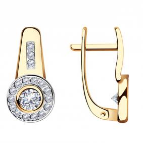 Золотые серьги Александра кл3694а-62ск с Swarovski кл3694а-62ск фото