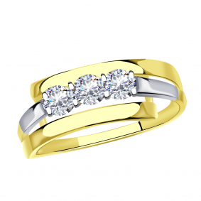 Кольцо из лимонного золота Александра кл3695-62сбл с Swarovski кл3695-62сбл фото