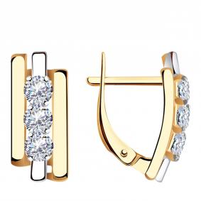 Золотые серьги Александра кл3695а-62сбк с Swarovski кл3695а-62сбк фото