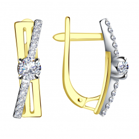 Серьги из лимонного золота Александра кл3706а-62сбл с Swarovski кл3706а-62сбл фото
