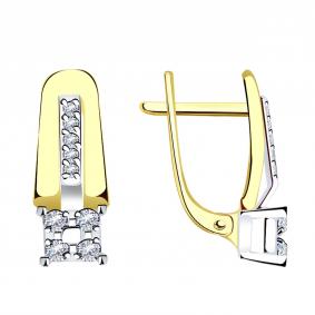 Серьги из лимонного золота Александра кл3709асбл с фианитом кл3709асбл фото