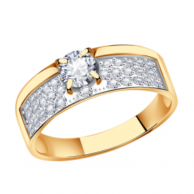 Золотое кольцо Александра кл3710-62ск с Swarovski кл3710-62ск фото