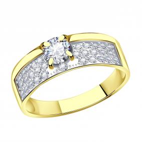Кольцо из лимонного золота Александра кл3710-62сл с Swarovski кл3710-62сл фото