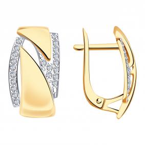 Золотые серьги Александра кл3716аск с фианитом кл3716аск фото