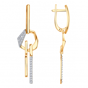 Золотые серьги Александра кл3721аск с фианитом кл3721аск фото