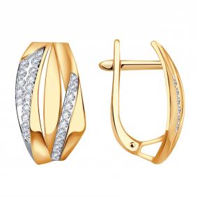 Золотые серьги Александра кл3733аск с фианитом кл3733аск фото