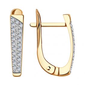 Золотые серьги Александра кл3758аск с фианитом кл3758аск фото