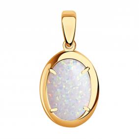 Золотая подвеска Александра кл3759б-15ск-2 с опалом кл3759б-15ск-2 фото