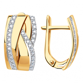 Золотые серьги Александра кл3763аск с фианитом кл3763аск фото