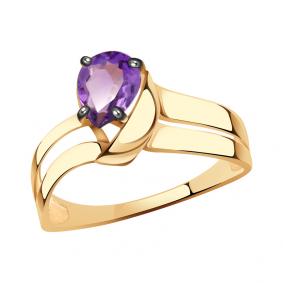 Золотое кольцо Александра кл3764-3ск с аметистом кл3764-3ск фото