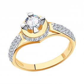 Золотое кольцо Александра кл3773-62сбк с Swarovski кл3773-62сбк фото