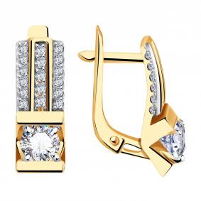 Золотые серьги Александра кл3776а-62ск с Swarovski кл3776а-62ск фото