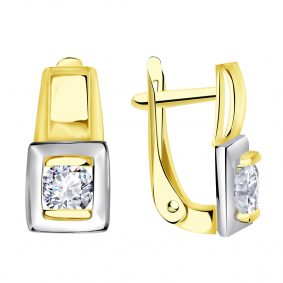 Серьги из лимонного золота Александра кл3784а-62сбл с Swarovski кл3784а-62сбл фото