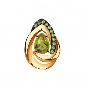 Золотая подвеска Александра кл3788б-48ск-са с фианитом и султанитом кл3788б-48ск-са фото