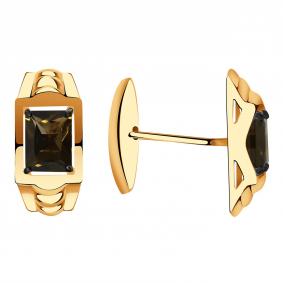 Золотые запонки Александра кл3793в-4ск с раухтопазом кл3793в-4ск фото