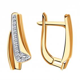 Золотые серьги Александра кл3796аск с фианитом кл3796аск фото