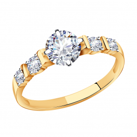 Золотое кольцо Александра кл3798-62ск с Swarovski кл3798-62ск фото
