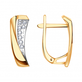 Золотые серьги Александра кл3803аск с фианитом кл3803аск фото