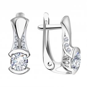 Серьги из белого золота Александра кл3822а-62сб с Swarovski кл3822а-62сб фото
