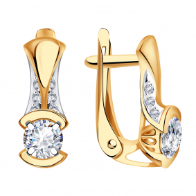 Золотые серьги Александра кл3822а-62ск с Swarovski кл3822а-62ск фото