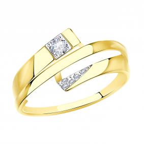 Кольцо из лимонного золота Александра кл3827сл с фианитом кл3827сл фото