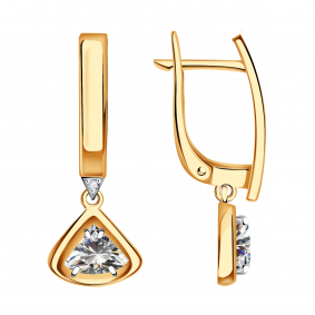 Золотые серьги Александра кл3839а-62ск с Swarovski кл3839а-62ск фото