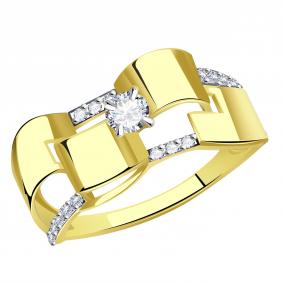 Кольцо из лимонного золота Александра кл3935сл с фианитом кл3935сл фото