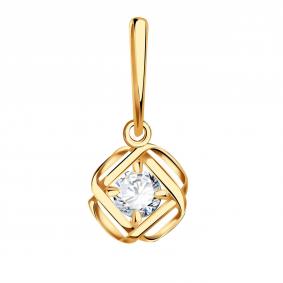 Золотая подвеска Александра кл4200бск с фианитом кл4200бск фото