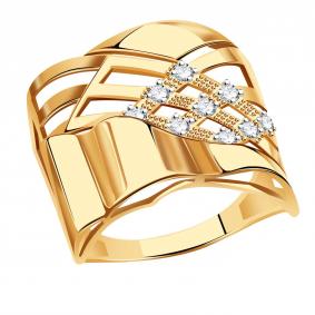 Золотое кольцо Александра кл4203ск с фианитом кл4203ск фото